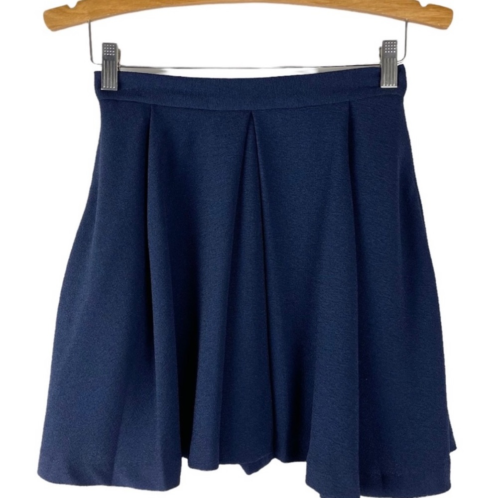 Sam Edelman Navy Pleated Mini Skirt